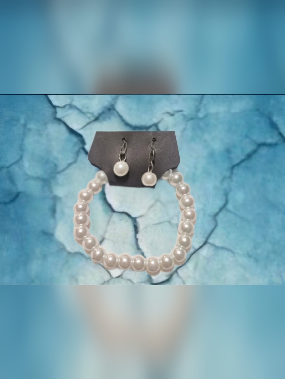 ✨ Classic Faux Pearl Jewelry Set  Timeless Earrings & Bracelet ✨️